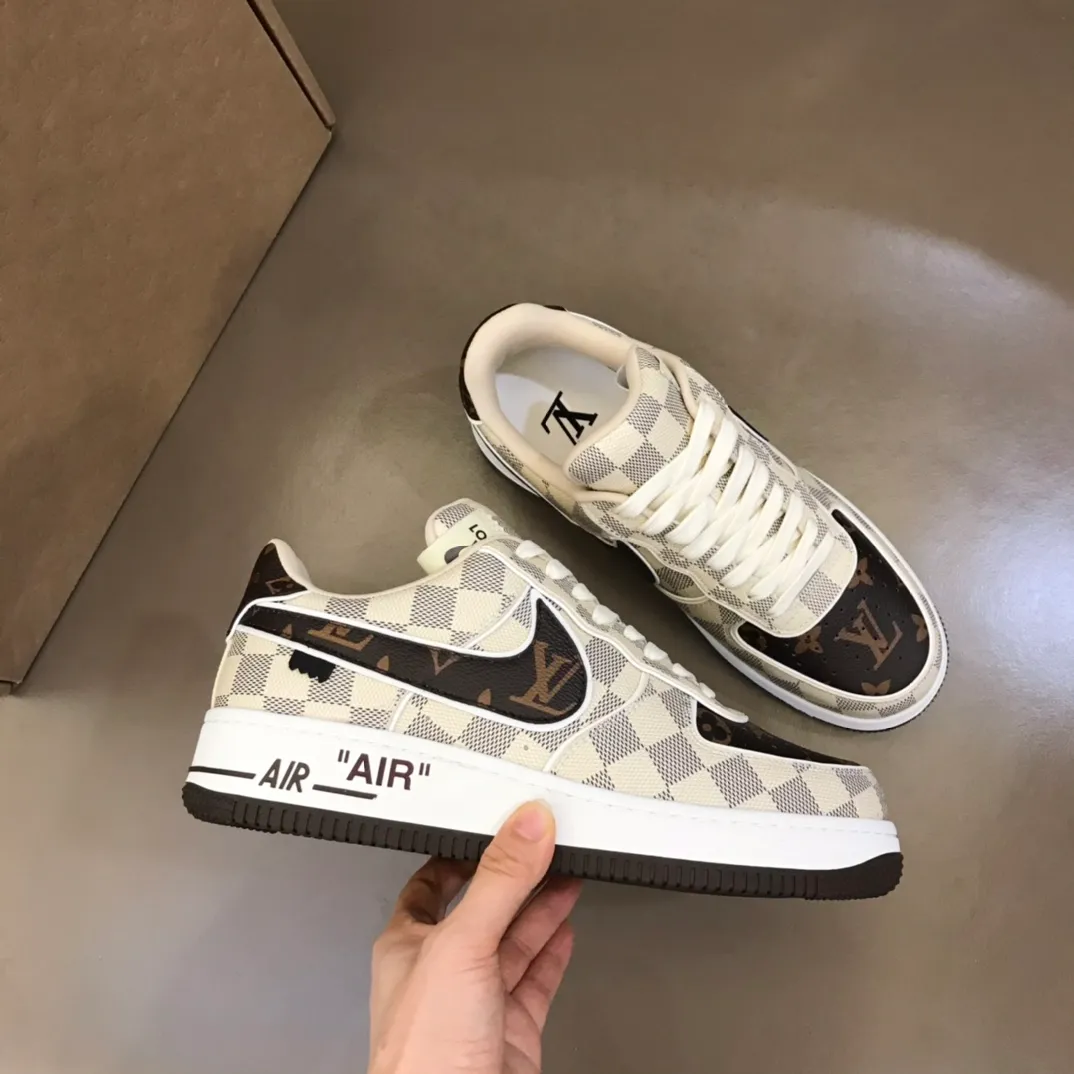 Men's shoes 💰p420 "*OUIS *UITTO*" x OFF-WHITE x Nike tripartite collaboration! Trendy and cool men's casual sports shoes with unrivaled color matching. The design idea basically continues the style of THE TEN. The Swoosh line and tongue label have a very familiar visual effect and are both fashionable and trendy! A must-have for fashionistas! The effect on your feet is absolutely stunning! Size: 38-45